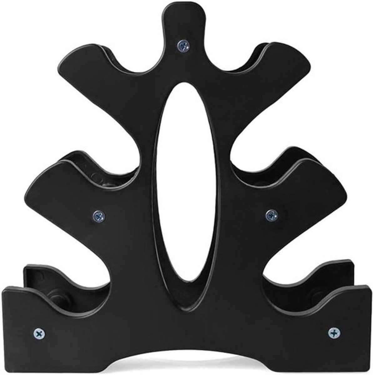 Halterrek - Gewichtsrek - Thuisgymnastiek Opslag - Driehoeksstructuur - Voor 6 Halters - Zwart