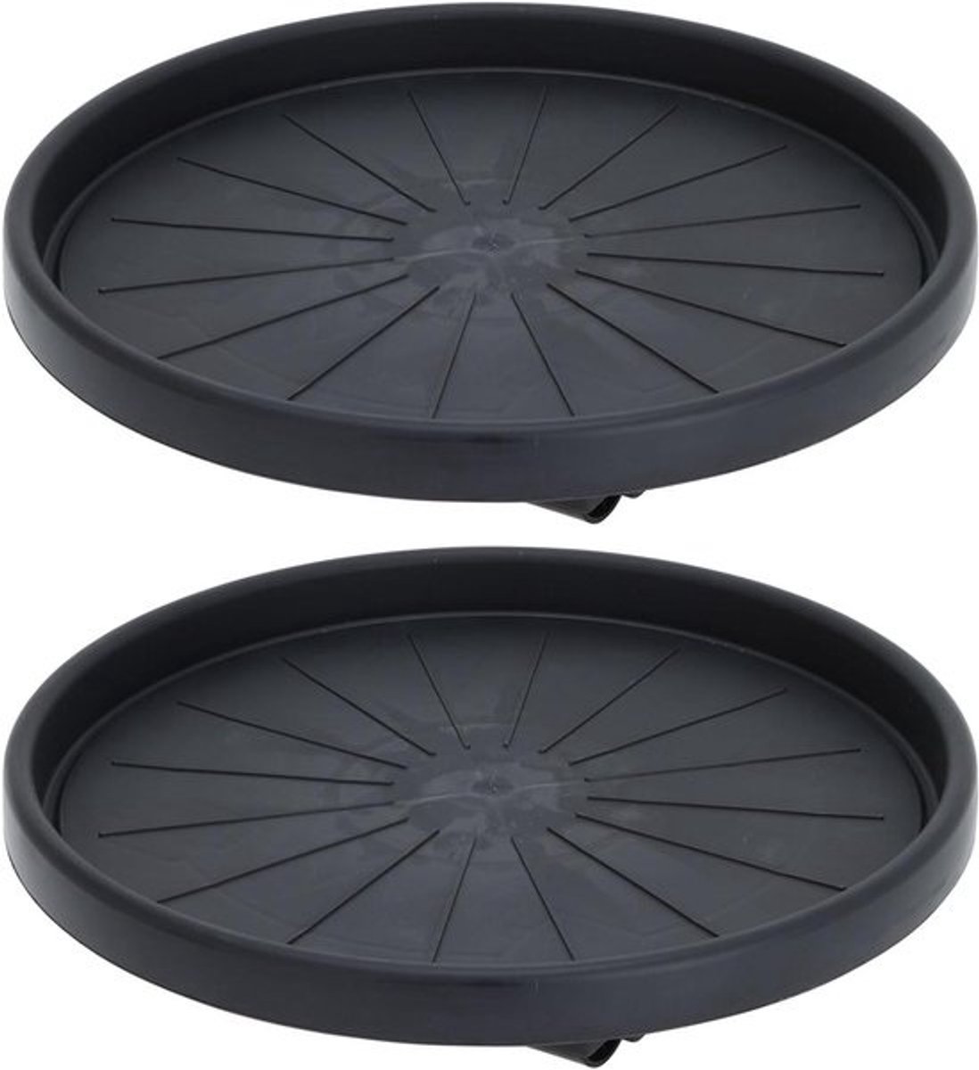 HAC24 Set of 2 plastic plant rollers round Ø 35 cm anthracite with 4 wheels load capacity 50 kg flower roller flower pot roll board