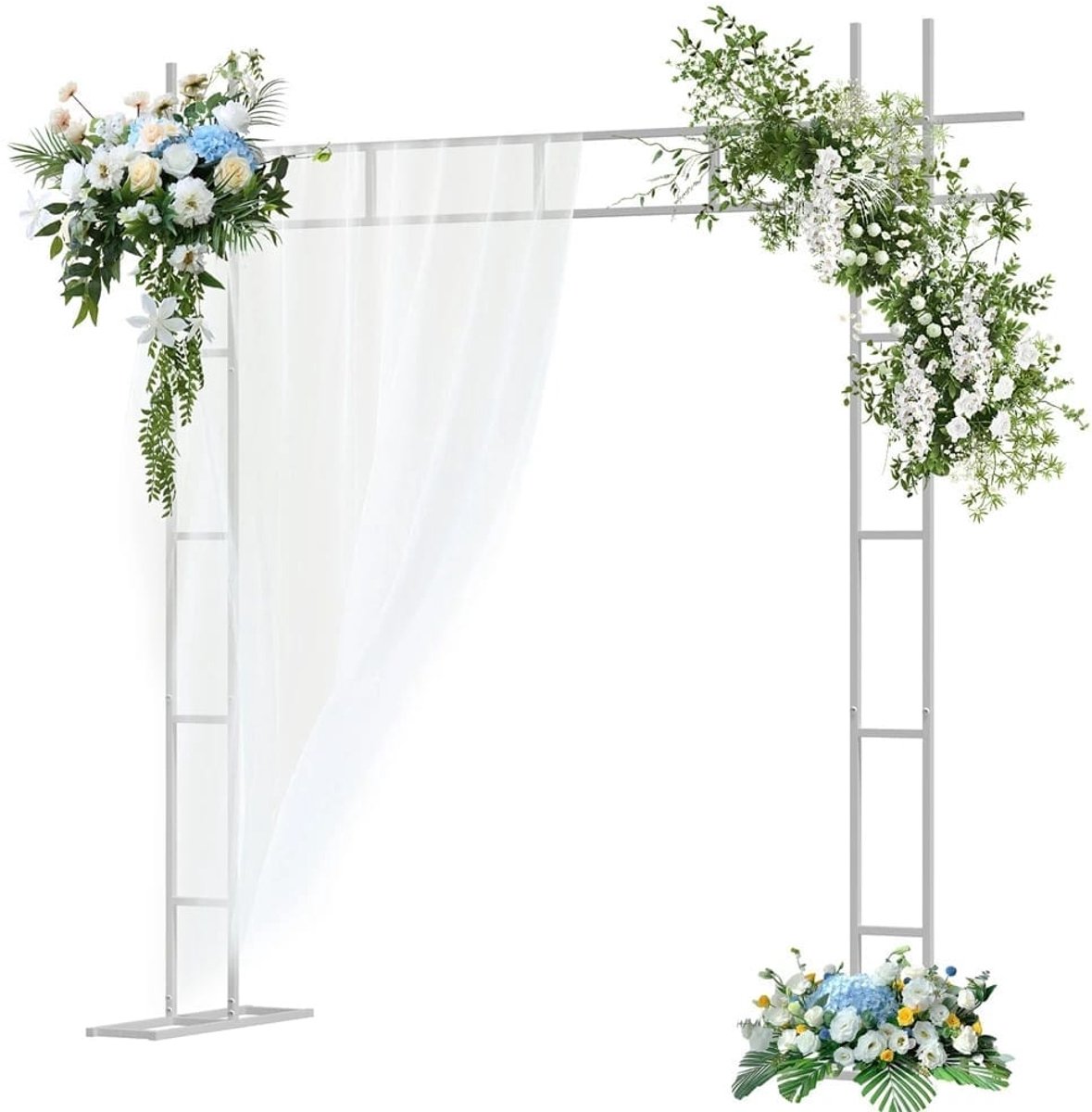 Klarven® Bruiloftboog Vierkant - Vierkante Bruiloftboog - Wedding Arch - Ceremonieboog - Metalen Frame, Eenvoudig op te Zetten - Geschikt voor Bloemen en Decoratie - H236xb71cm
