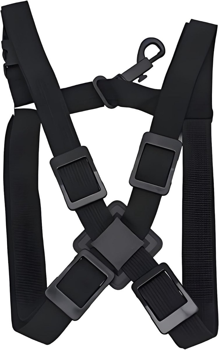 Dailygoods- Saxofoonstrap Verstelbaar - Nylon Harnas - Accessoire - Zwart - Duurzaam - Comfortabel - Saxofoonriem