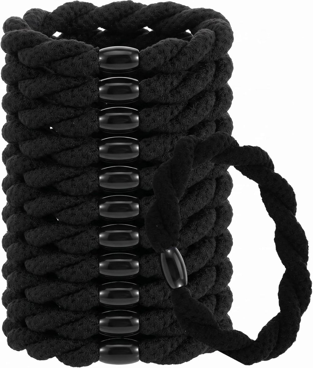 Set van 12 Heren Haarelastieken, Scheurbestendig Nylon met 4-Weg Rekbaarheid voor Comfort en Grip