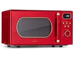 Klarstein magnetron met Grill, 800 Watt magnetron klein, 3 in 1Edelstahl magnetron rood, Kleine 20…