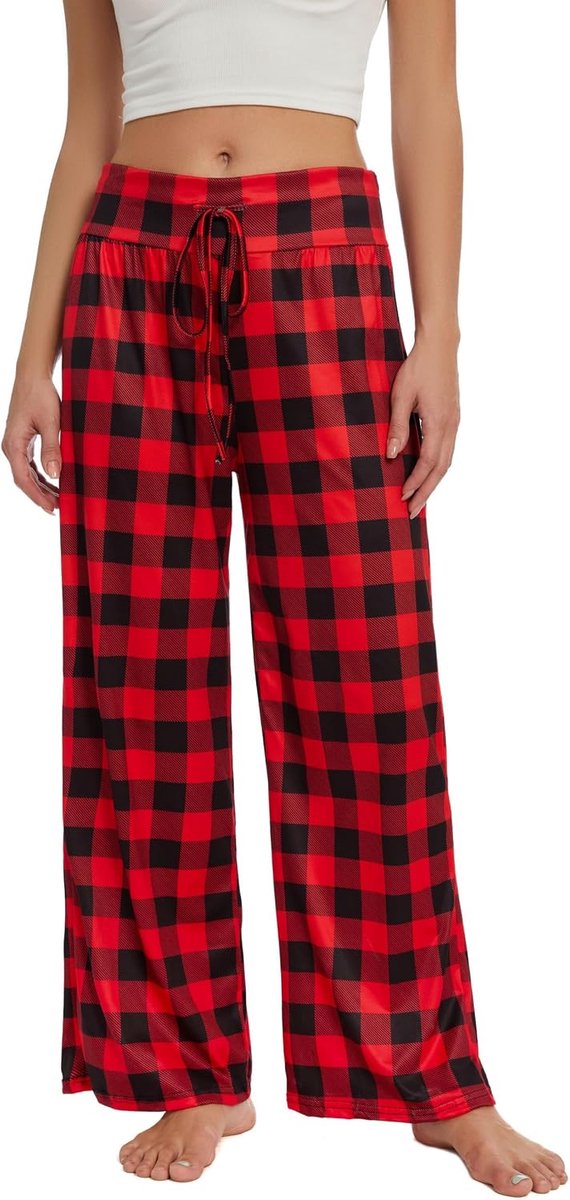 Yogabroek voor dames, stretch, pyjamabroek, lang, zacht, lounge, vrijetijdsbroek, brede pijpen, comfortabele huisbroek, slaapbroek
