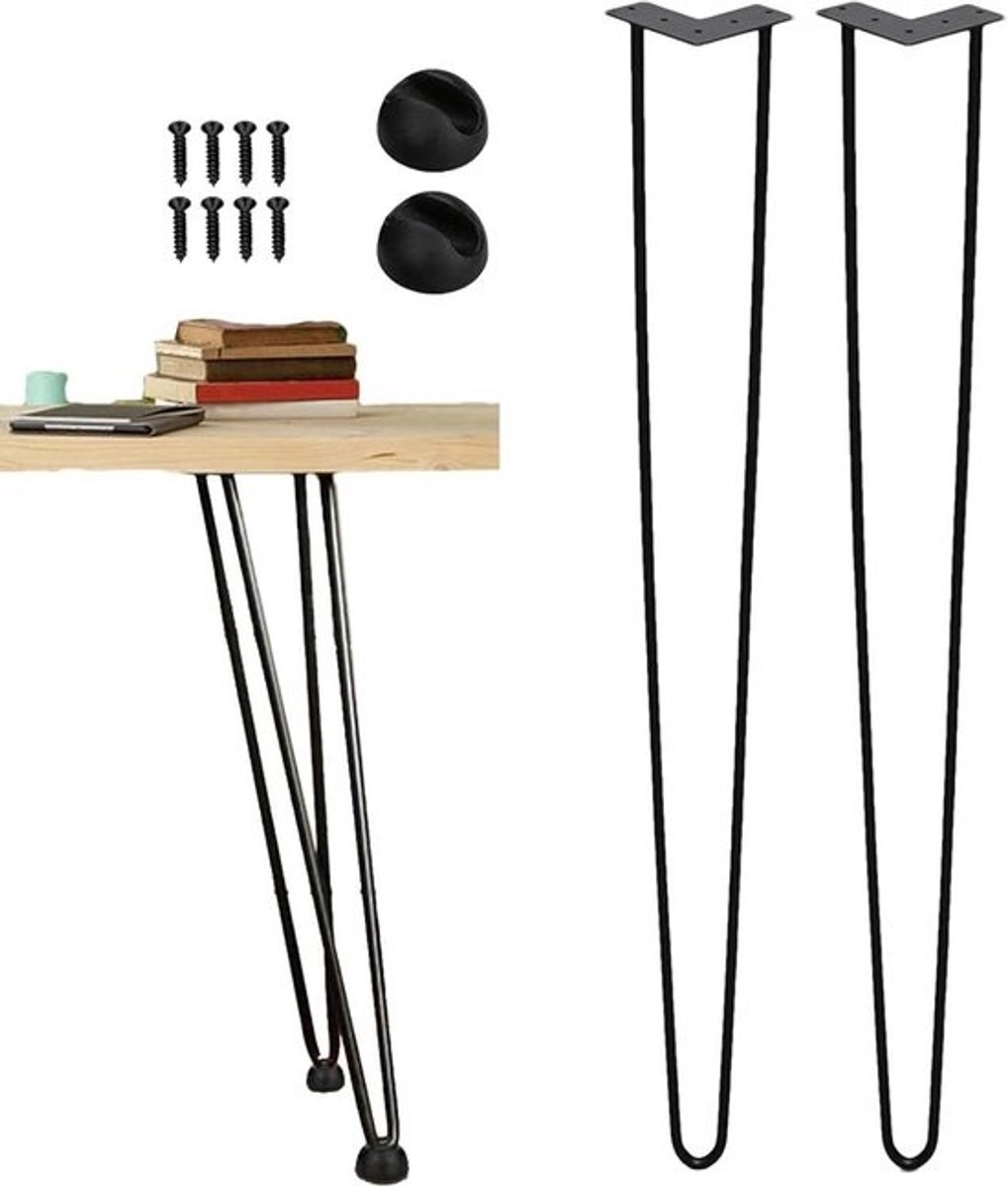 Meubelpoten - Steunpoten Bedframe - Meubels Stabiliseren - Koudgewalst IJzer - 35 cm - Mat Zwart