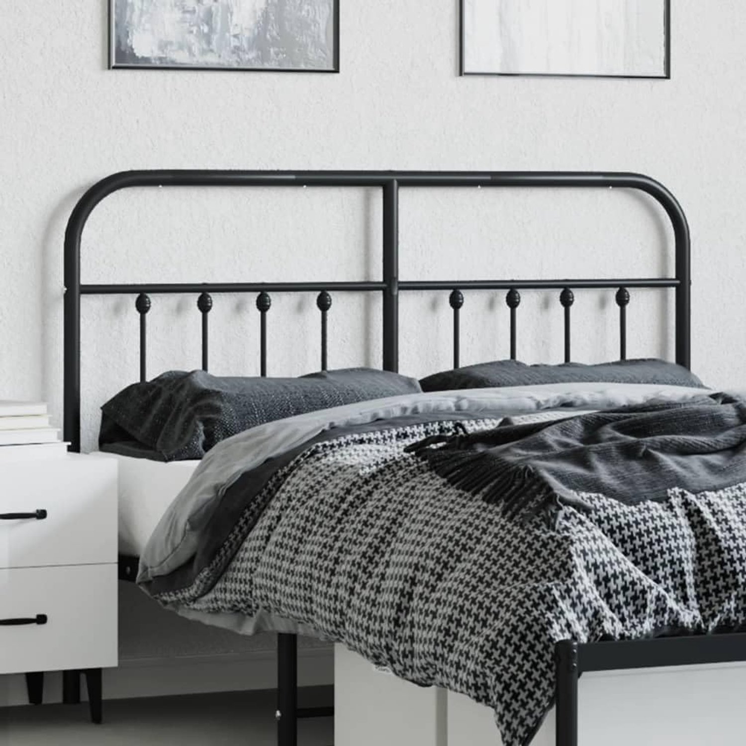 Hoofdeinde bed 140 cm - zwart staal - robuust en stabiel - elegant design - ServiceTopper