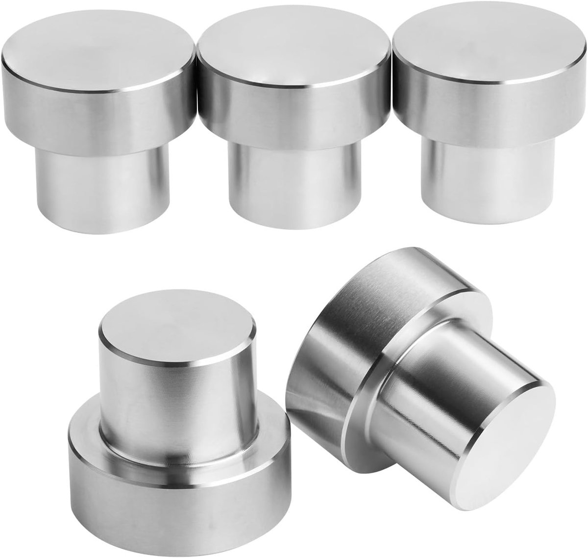 Set van 5 plaatsingsbout roestvrij staal SS304 (kop Ø 40 mm, pen Ø 28 mm, lengte 15 mm) lastafel-steekbout voor gatenplaten met een gatdiameter van 28 mm
