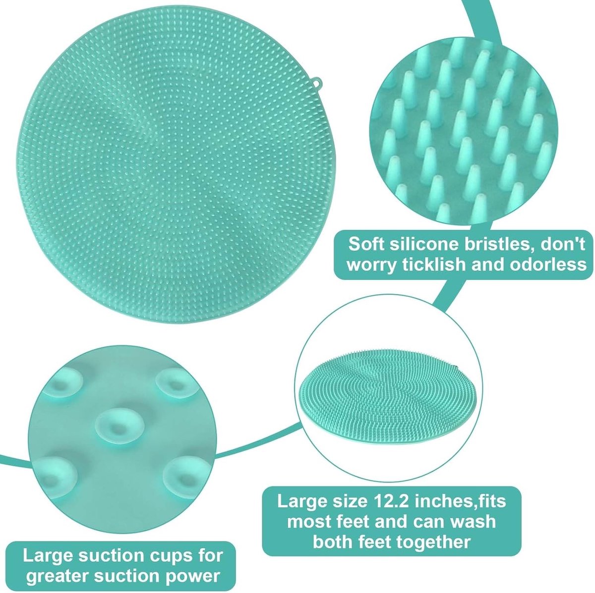 Non-slip Siliconen Massagepad voor Voetverzorging en Ontspanning - Douche Scrubber Mat voor Schoonmaken en Peeling van Voeten en Rug