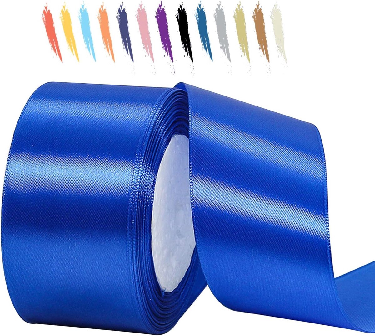 50mm Koningsblauw Satijnen Lint,25 Meters Decoratie Zijden Linten,Breed Lint,Cadeaulint,Autolint,voor Feest, Bruiloft, Verjaardag,Valentijn Party