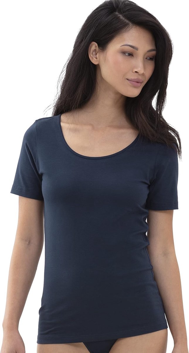 Women 26500 Cotton Pure Solid Colour Short Sleeve Top