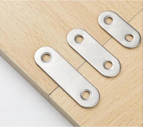 5 x platte verbindingsstukken met schroeven, 57 x 16 x 2 mm — afbeelding 3