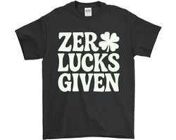 St. Patrick's Day Shirt – ZERO LUCKS GIVEN – Feest Outfit – Unisex T-Shirt voor Dames & Heren – Origineel Cadeau