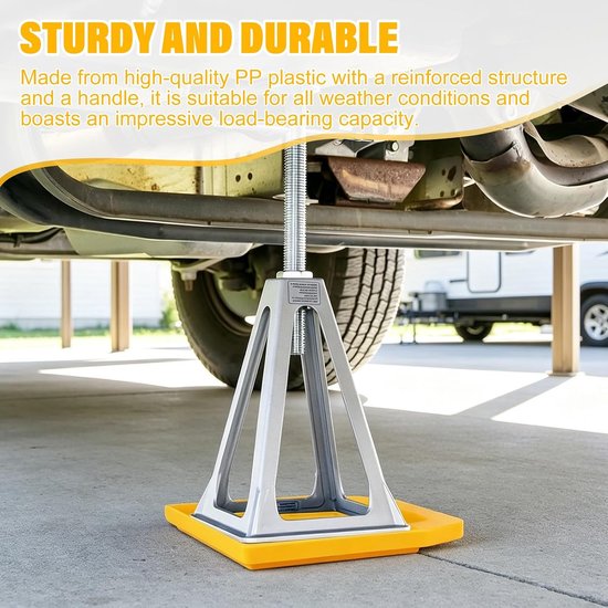 4 stuks steunplaten voor caravans, 23 x 17 x 2 cm, onderleggerplaten voor caravans, steunplaten, stapelbaar met handgreep, krikpads, stabilisator, steunplaten voor caravans, campers en — afbeelding 4