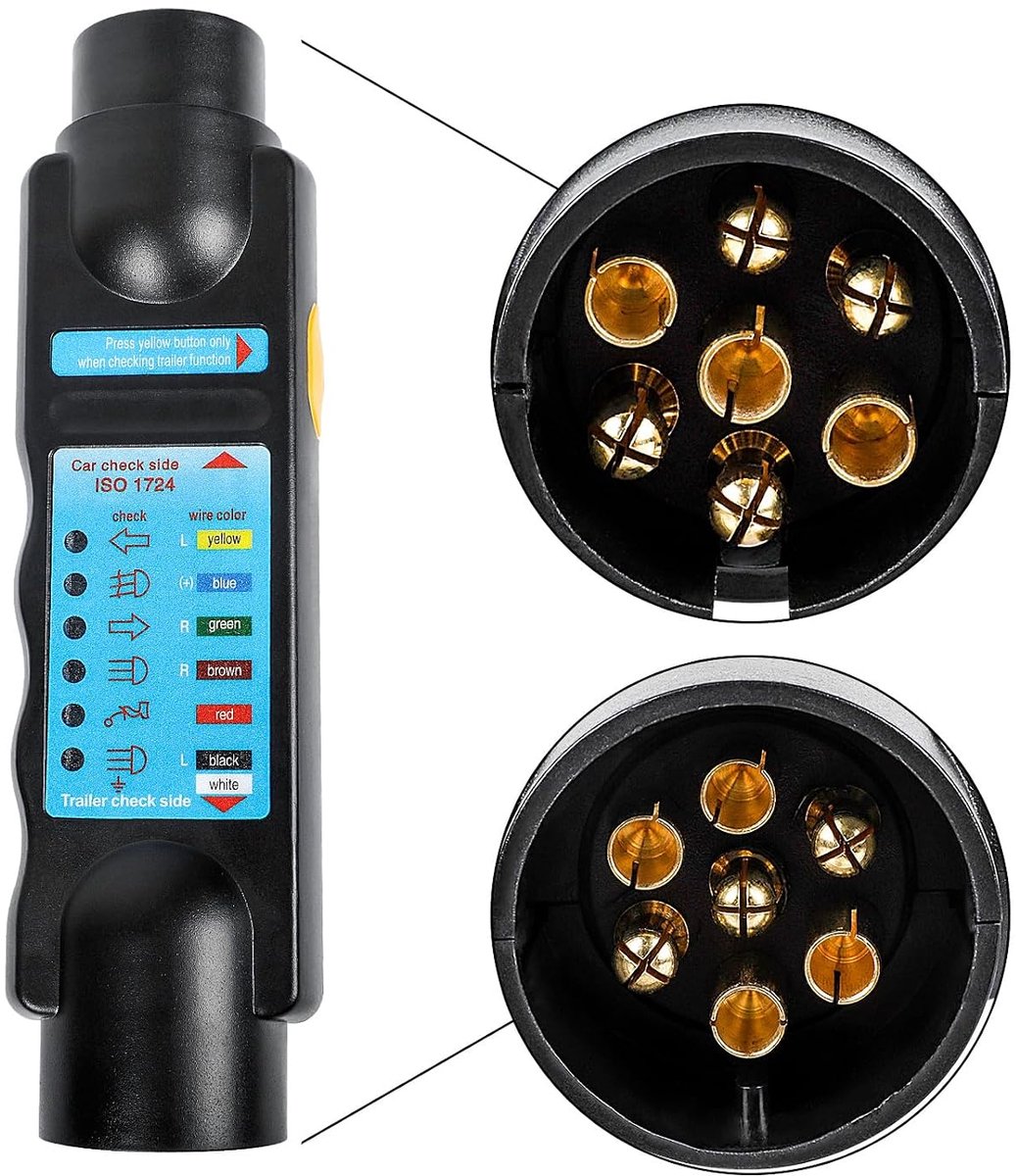 A 7 poli per rimorchio, 12 V, tester di luce a 7 poli, tester diagnostico per cablaggio rimorchio, strumento diagnostico (stijl C)