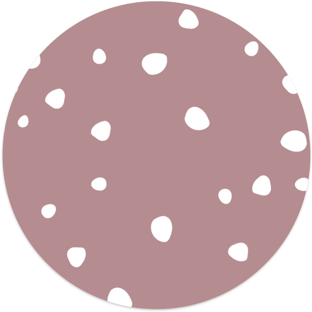 Label2X - Muurcirkel kids dots oudroze - Ø 70 cm - Dibond - Multicolor - Wandcirkel - Rond Schilderij - Muurdecoratie Cirkel - Wandecoratie rond - Decoratie voor woonkamer of slaapkamer