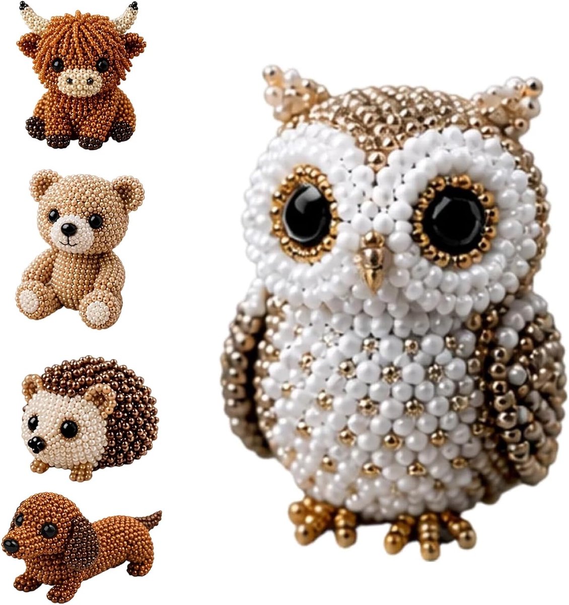 Parel Dieren Knutselset Uil – 3D DIY Parelset voor Knutselprojecten en Woningdecoratie, 1 Complete Set