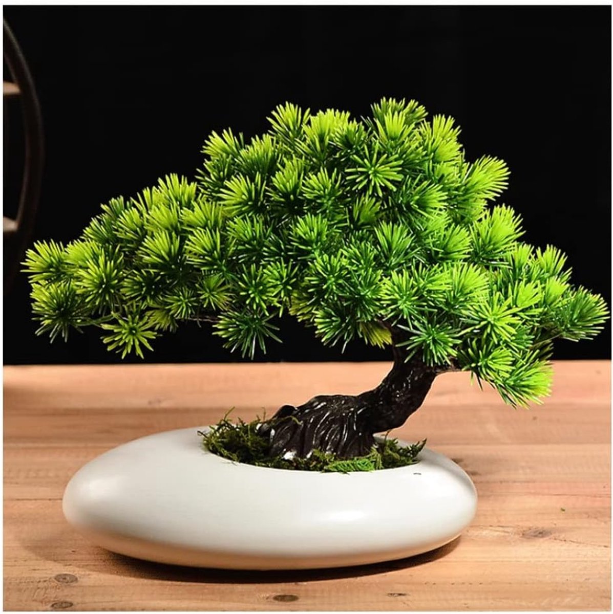 Mini ingemaakte nep grenen planten indoor, moderne kleine kunstmatige plastic planten for thuiskant kantoor slaapkamer decoratie, met potten Kunstplant (Color : White-A)