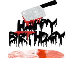 Taart - Gelukkige Verjaardag 'Moordenaar' - Bige Horror Thema Halloween Feest Taart Decoraties