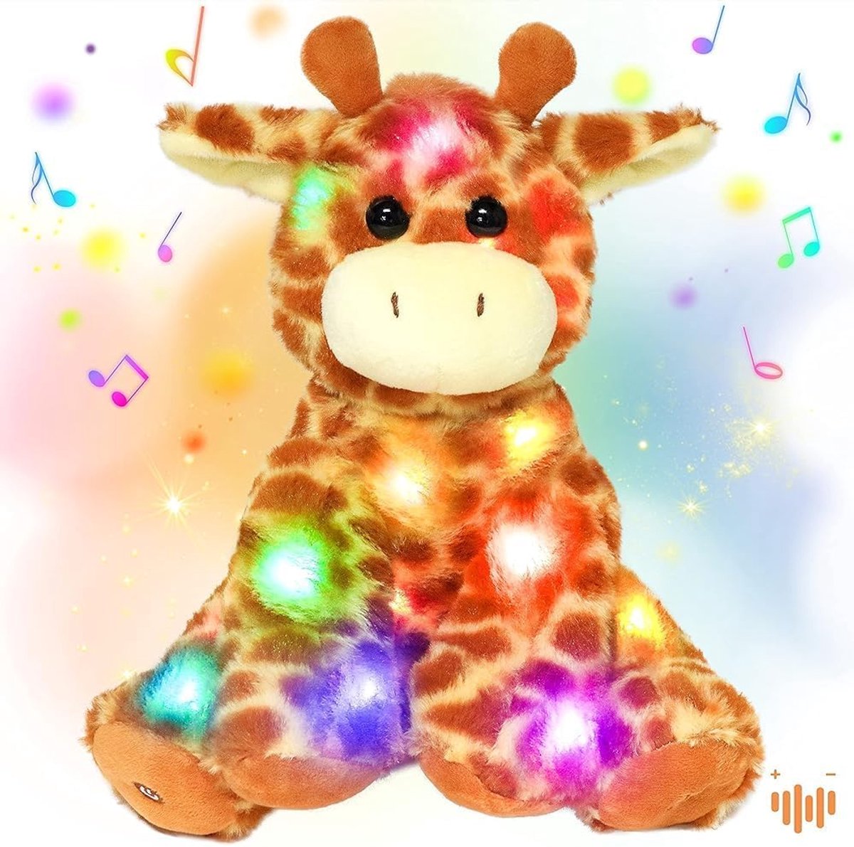 Led Muzikale Knuffelgiraf Met Verlichting En Zang, Pluche Speelgoed, Instelbaar Volume, Slaapliedje, Geanimeerd, Rustgevend, Verjaardag, Feest, Voor Kinderen, Peuters, Jongens, Meisjes, 28 cm