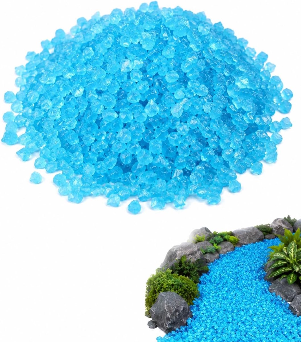 Lichtgevende kiezelstenen, kleurrijk lichtzand, fluorescerende stenen voor decoratie tuin, aquarium, kinderkamer, balkon (blauw)