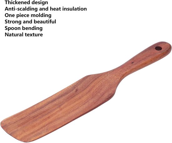 Spurtle, lange steel frituren spatel biefstuk schop spurtle servies keuken kookgerei gereedschap voor huishoudelijk bakken, koken (29 x 5,5 cm) — afbeelding 4