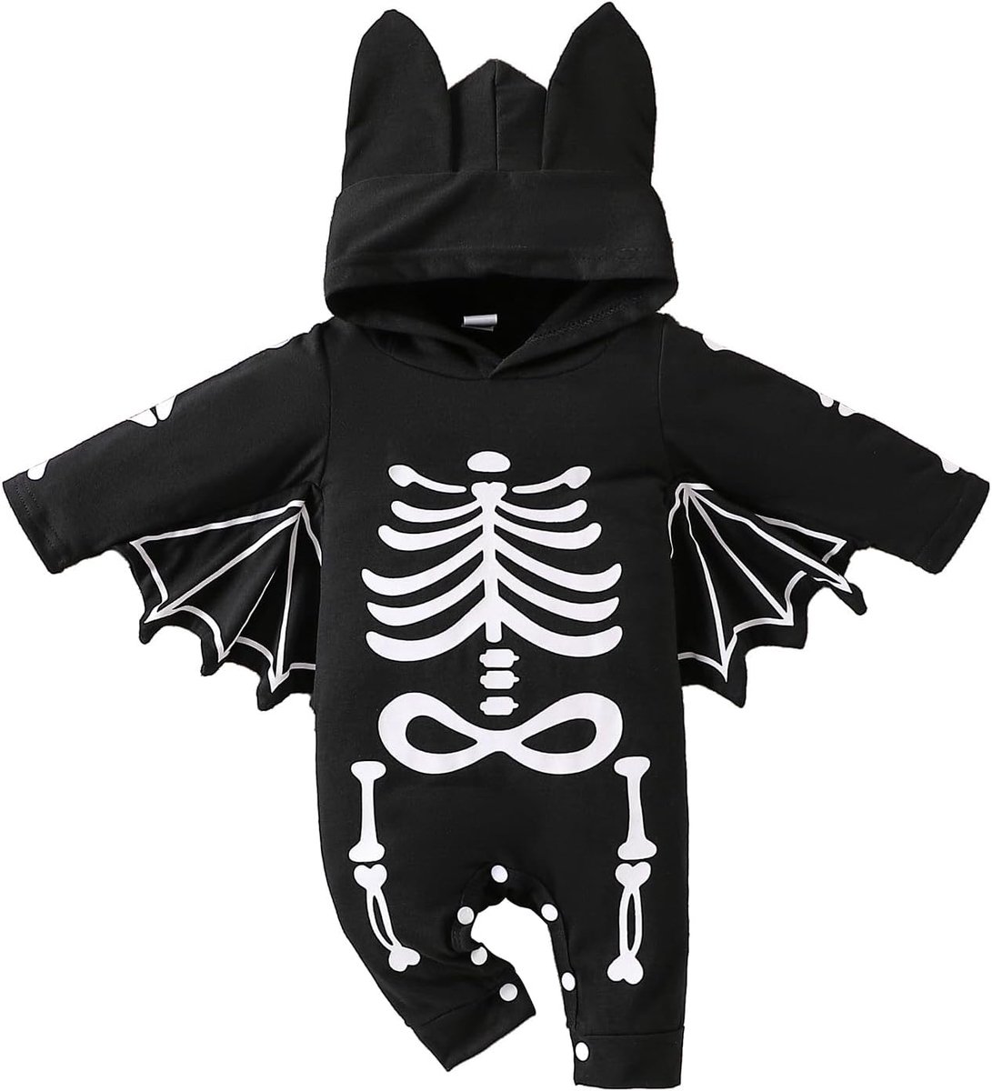 Halloween Kostuum, Baby Vleermuis Kostuum, Pasgeboren Halloween Vleermuizen Hoodie Outfits Onesie Set met Oorhoed, Babies Halloweens Kostuums Jongen Halloweens Outfit, 0-24 Maanden