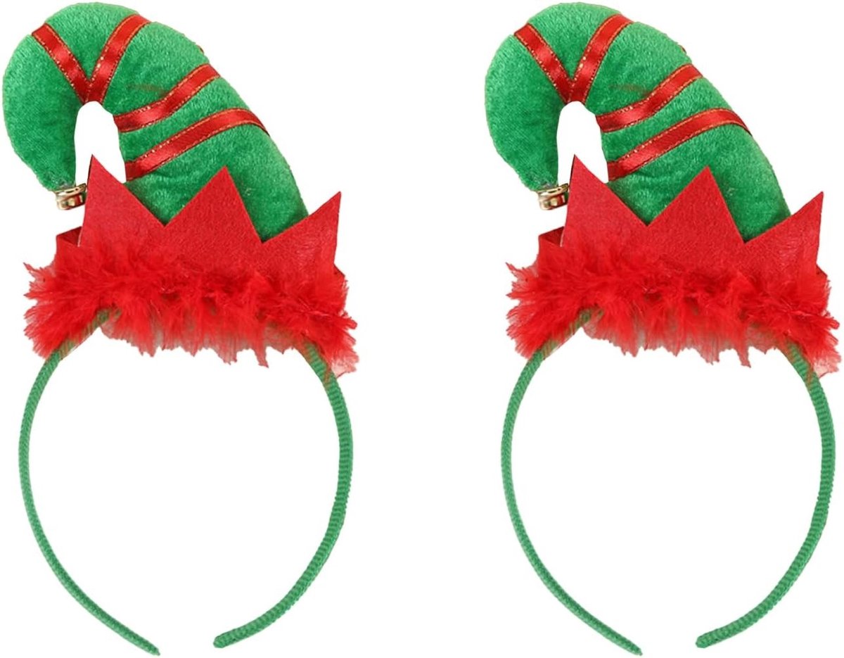 Twee Elf Hoofdbanden voor Kerstmis - Leuke Haaraccessoires voor Volwassenen en Kinderen, Perfect voor Feestelijke Kostuums en Kerstvieringen