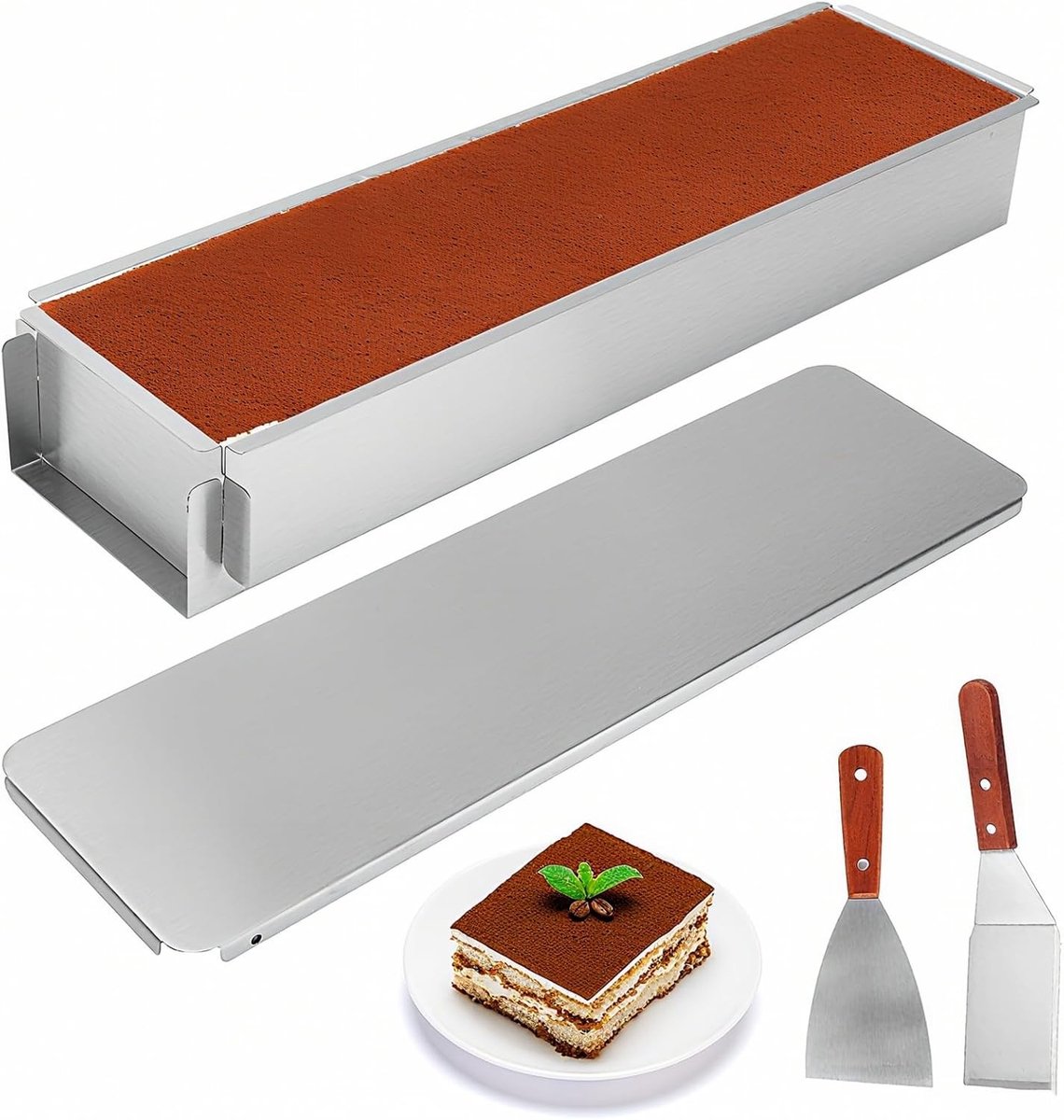 Rechthoekige Bakvorm met Deksel van Aluminium, Ideaal voor Taarten, Brood en Gelaagde Taartjes voor Feestjes en Speciale Gelegenheden