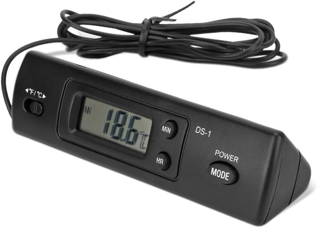 Digitale Auto Thermometer en Klok met Dubbele Sensor voor Binnen en Buiten Temperatuur, Hoge Nauwkeurigheid en Multifunctioneel Gebruik