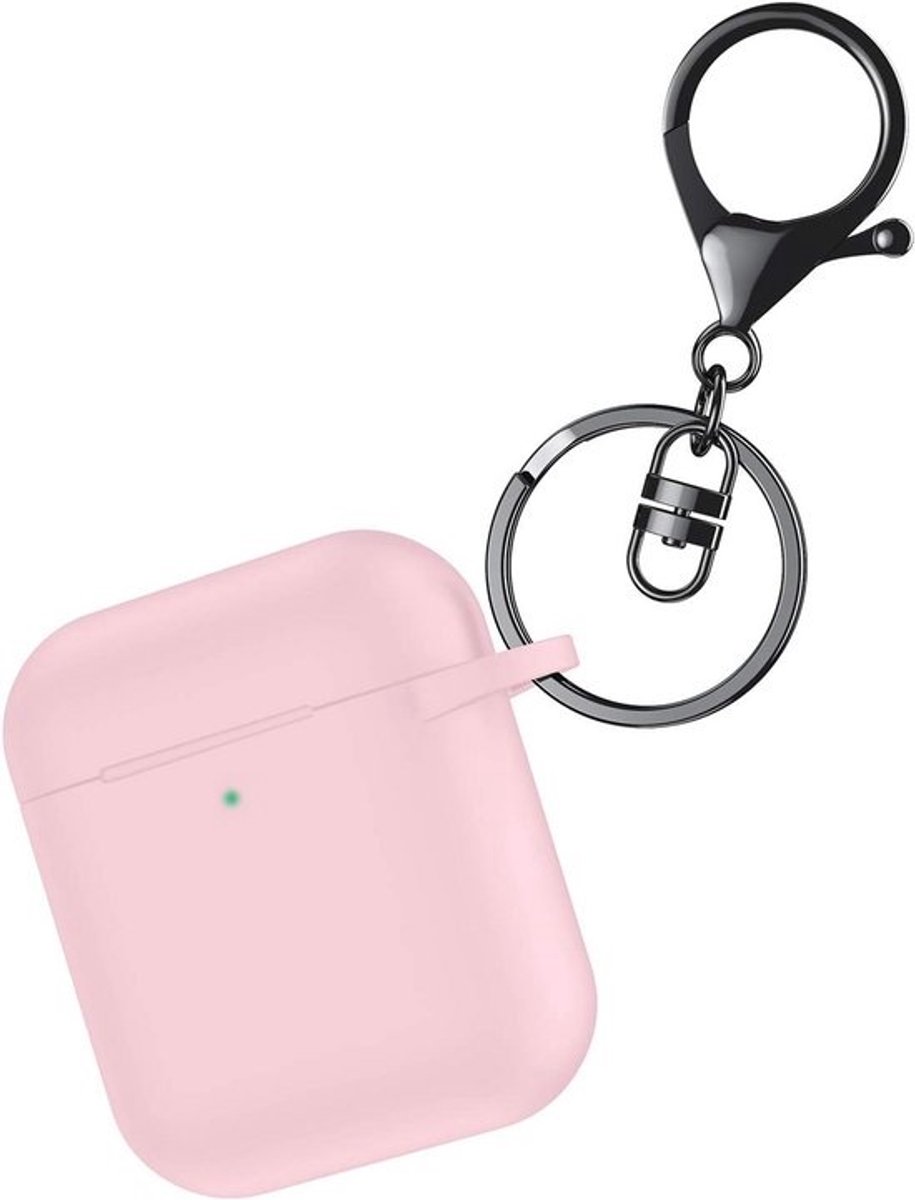 Schokbestendige Silicone Hoes met Sleutelhanger voor AirPods 1 & 2 met Zichtbare LED