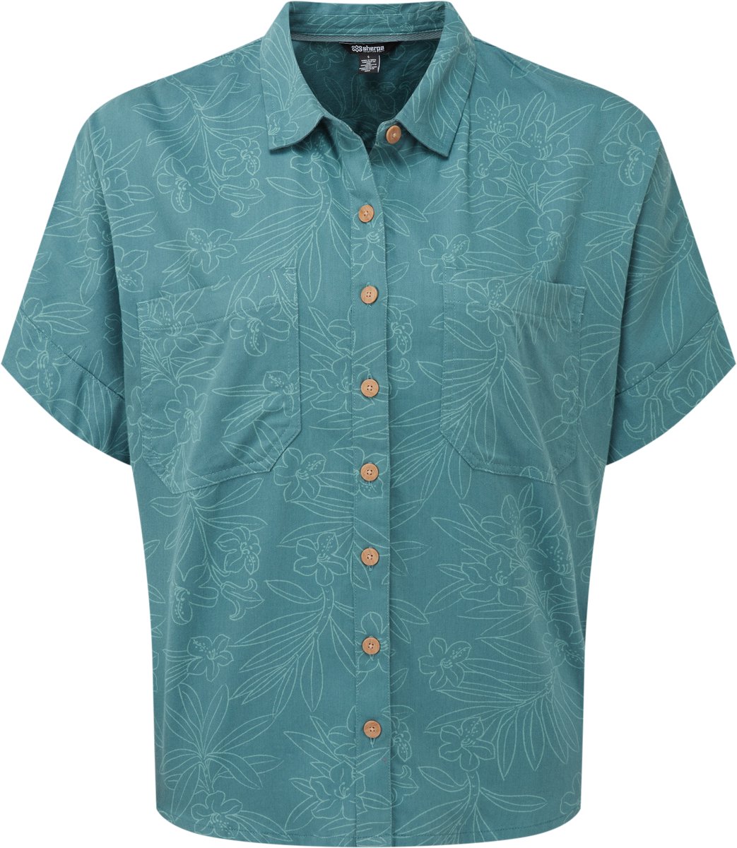 Sherpa Adventure Gear Palmo dames blouse met korte mouwen Rose Groen
