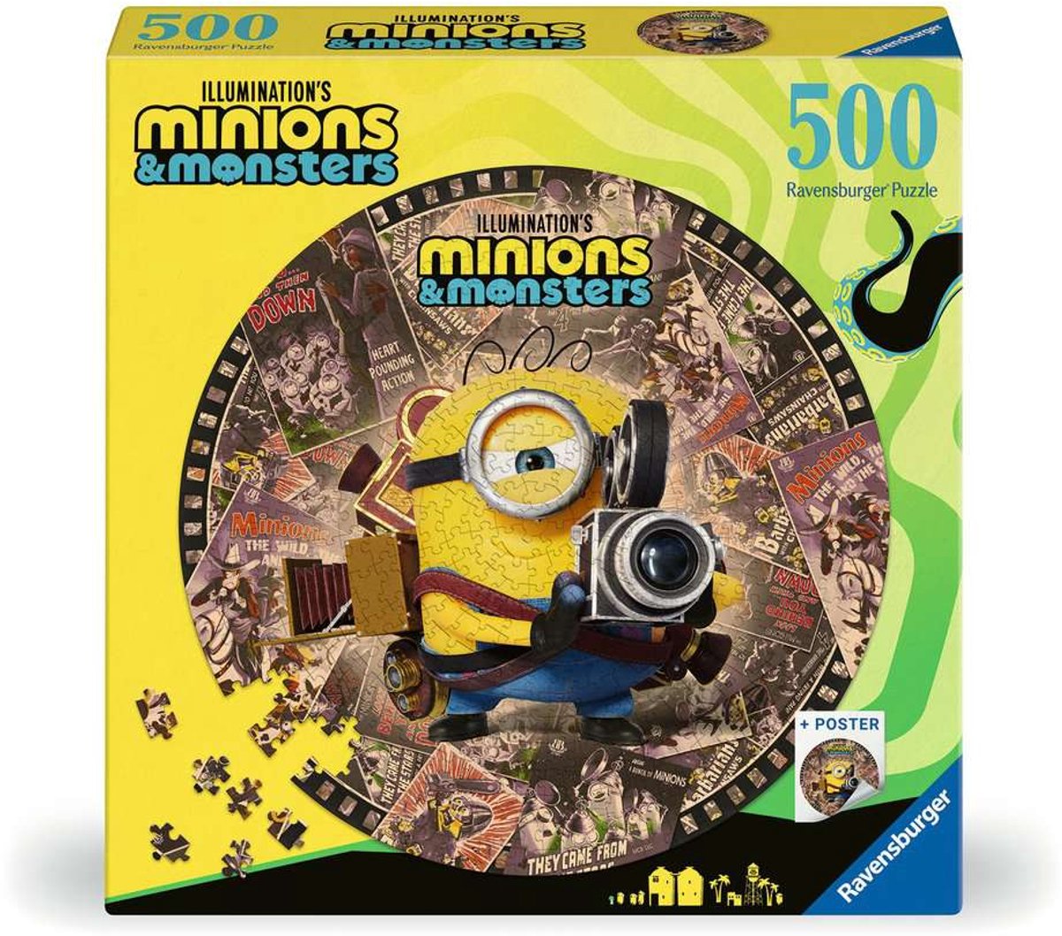 Ravensburger Minions & Monsters Cirkelpuzzel 500 Stukjes | Ronde Minions Legpuzzel voor Volwassenen en Tieners