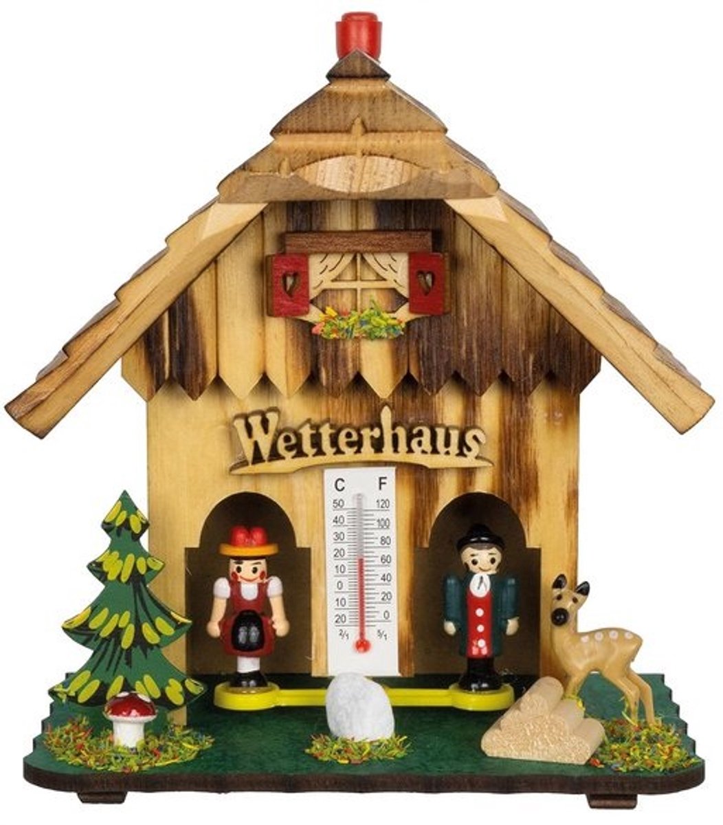 Weerhuisje Houten Weerstation met Thermometer