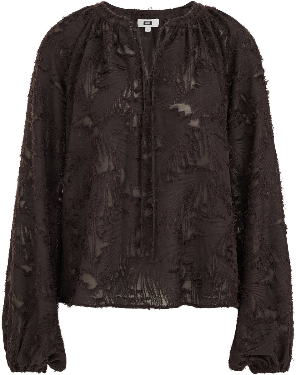 WE Fashion Dames blouse met ballonmouwen en structuur