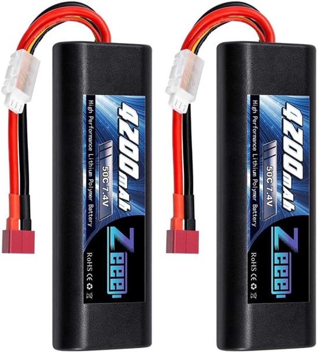 2S Lipo-accu 7,4 V 50C 4200mAh voor RC voertuigen - 2 verpakkingen