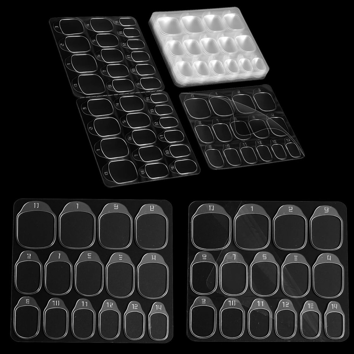 300 stuks zelfklevende pads nagels, 20 vellen 15 maten nagellijm pads transparante nagelkleefpads, press on nails plakpads, dubbelzijdige nagellijm sticker jelly gel tape zelfklevende tabs voor