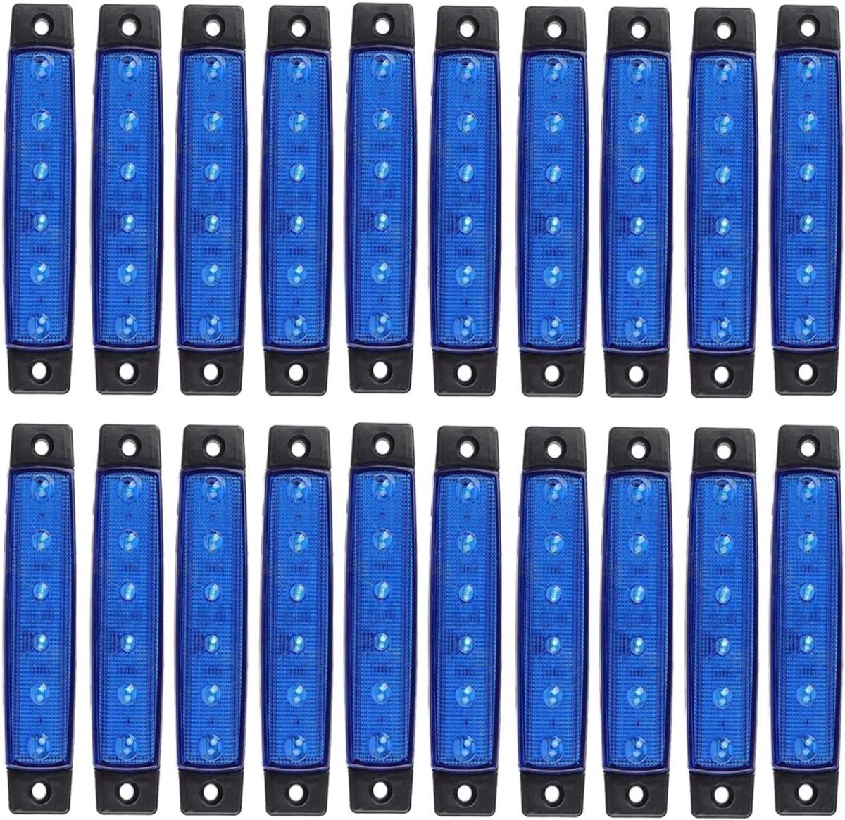 Zijmarkeringslichten 6 LED 2835 SMD Opruiming Lampen voor Truck Trailer RV Campervan Pickup Tractor Vrachtwagen SUV Boot 12 V DC Shockproof (20 stks blauw)
