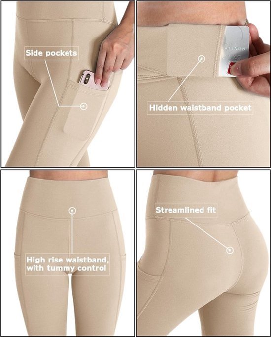 Hoge Taille Yoga Broek met Zakken voor Dames - Ideaal voor Workout en Hardlopen — afbeelding 3