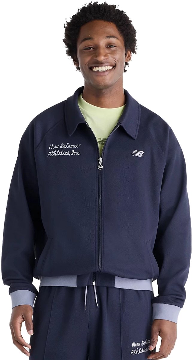New balance sport legacy pique jacket in de kleur . Zwart