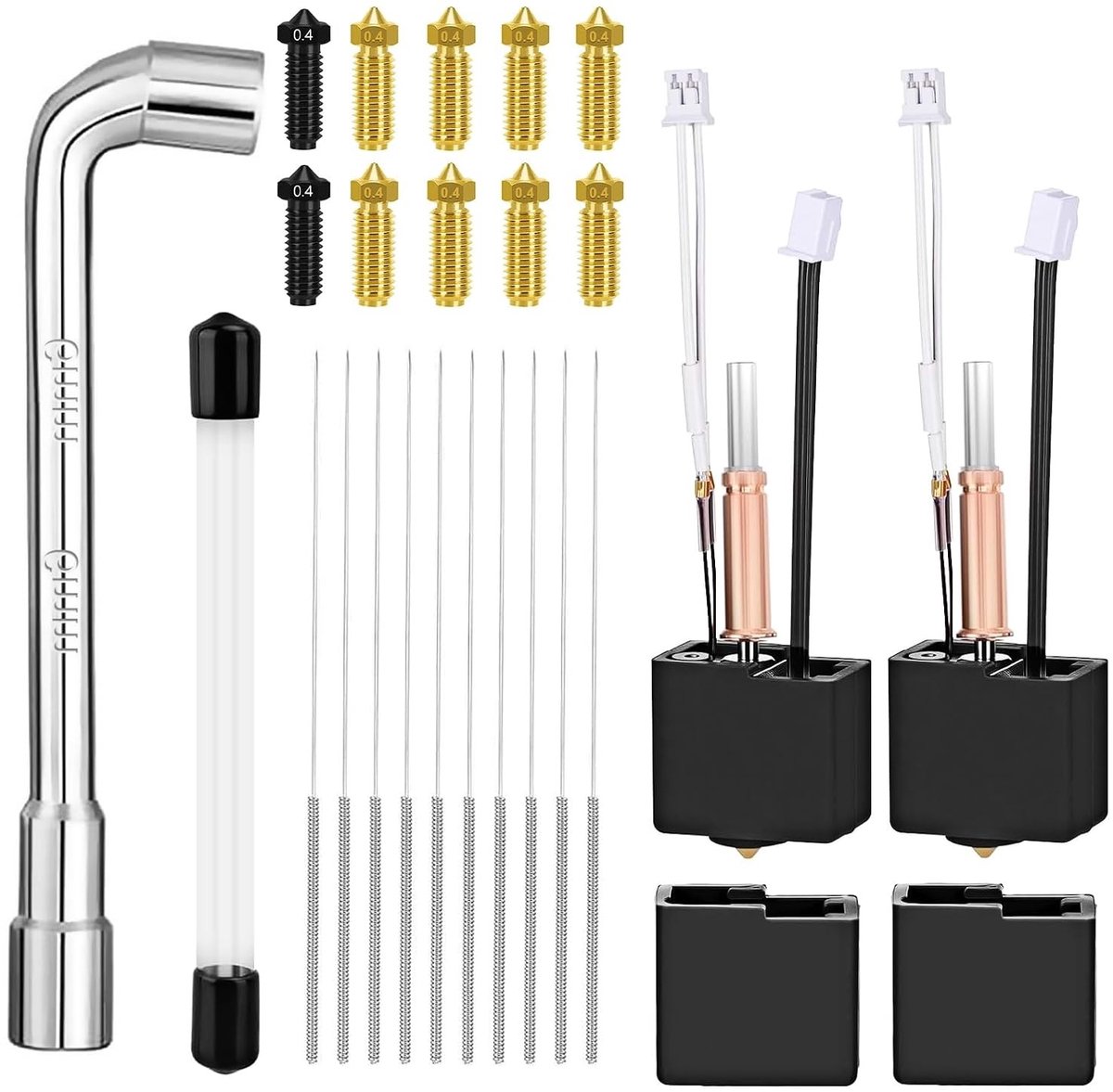 Complete Onderhoudsset voor Anycubic Kobra 3 Series: 2 Hotends, 10 Nozzles en Gereedschap voor 3D-printers