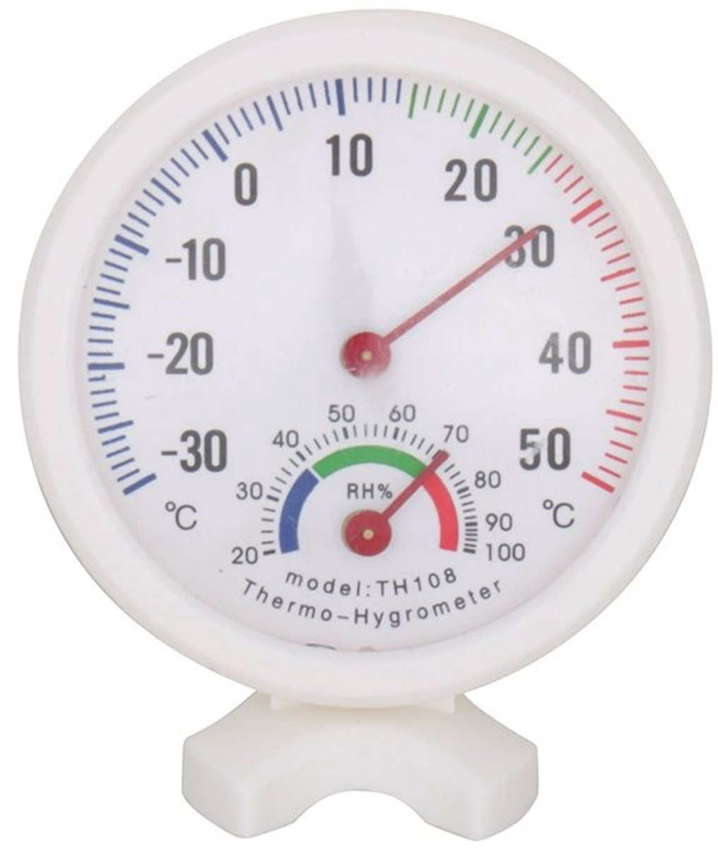 Nauwkeurige Analoge Thermometer en Hygrometer voor Binnengebruik met Wijzer en Duidelijke Schaal voor Temperatuur en Luchtvochtigheid Met Gebruiksvriendelijke Handleiding