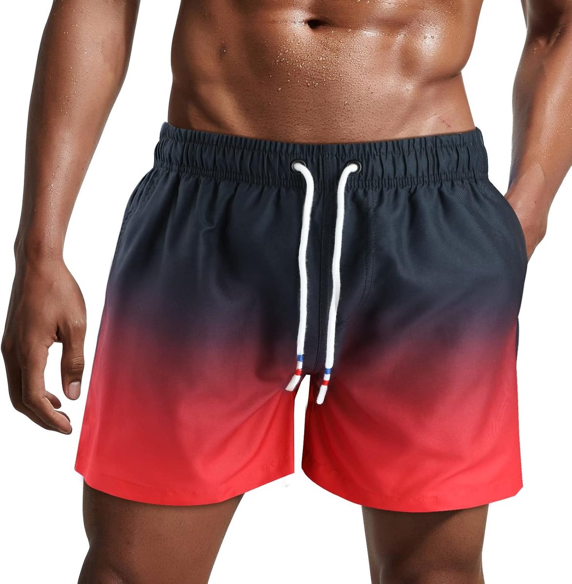 herenzwembroek, sneldrogende korte strandbroek, korte surfbroek met voering van gaasstof