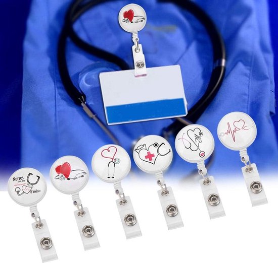 Set van 6 Uittrekbare ID Badge Reel Clips voor Identificatiekaarten en Naamkaartjes Accessoires — afbeelding 3
