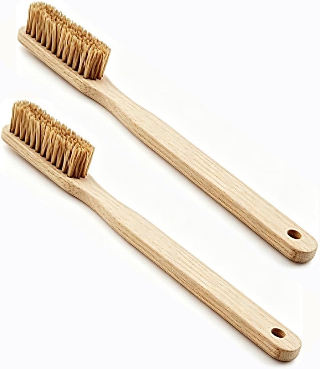 2 stuks klimborstel voor krijt en magnesia, boulder borstel van hout met natuurlijke borstelharen, ergonomische klimborstel voor krijtzakken, accessoires voor klimmen en boulders voor het reinigen van