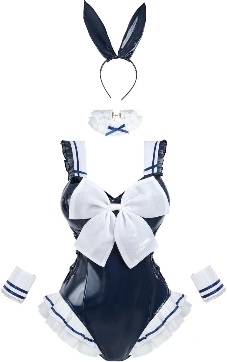 Bunny-kostuum voor dames, Sakurajima Mai, cosplay-kostuum, Anime Senpai Bunny-pak met oren