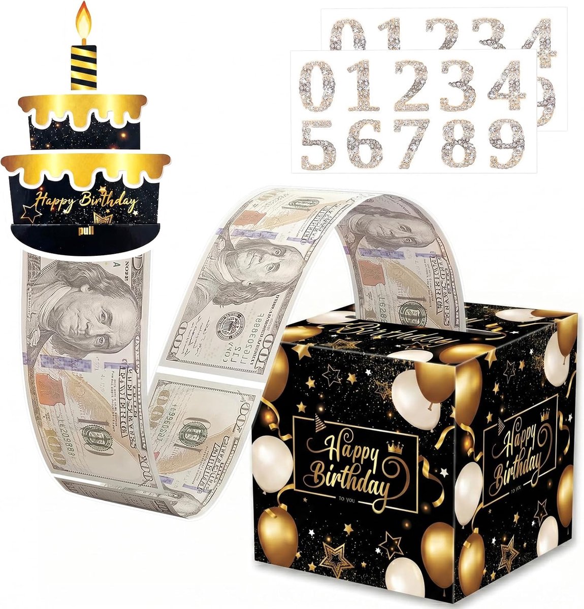 Go Zwart gouden verjaardag spaarpot voor contant geld