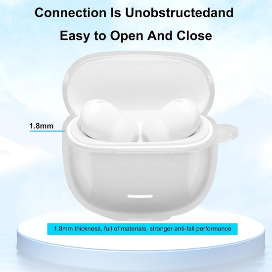Beschermhoes voor Xiaomi Redmi Buds 8 Lite, siliconen, schokbestendig, beschermhoes voor Xiaomi Redmi Buds 8 Lite bluetooth-hoofdtelefoon, transparant — afbeelding 2
