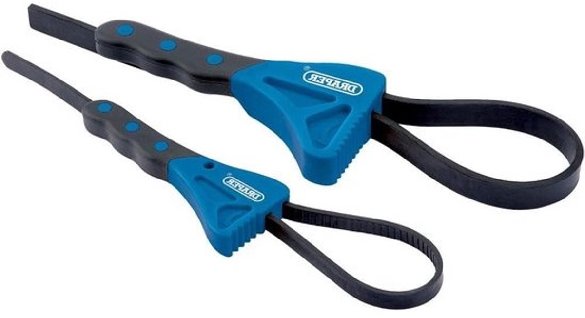 Soft Grip Oliefilter Strap Wrench Removal Tool Set - Potten Deksels Loodgieters Verwijderen - Blauw.