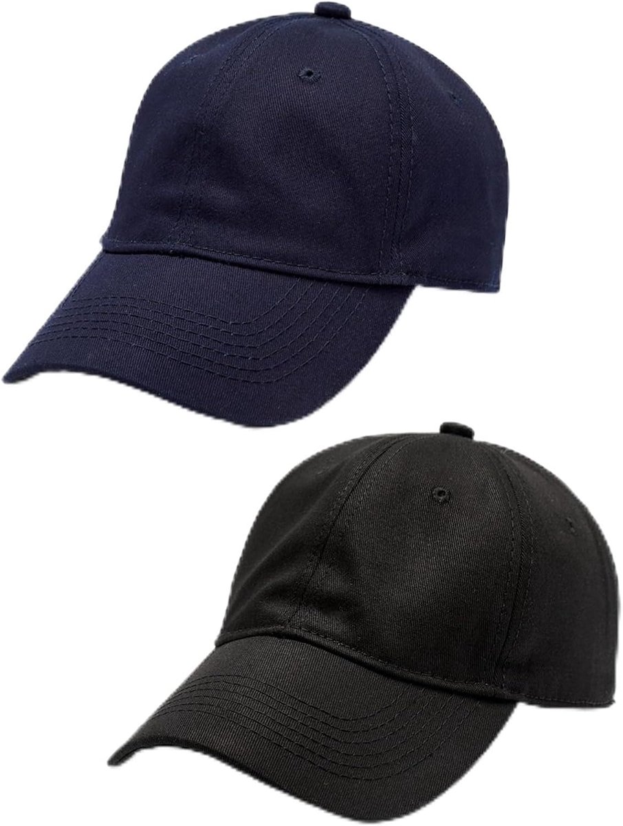 2 stuks baseballpet voor dames en heren, katoen, zonnebescherming, baseballpet, zomer, verstelbaar, sport, outdoor, zonnehoed, golfhoed, truckerpet