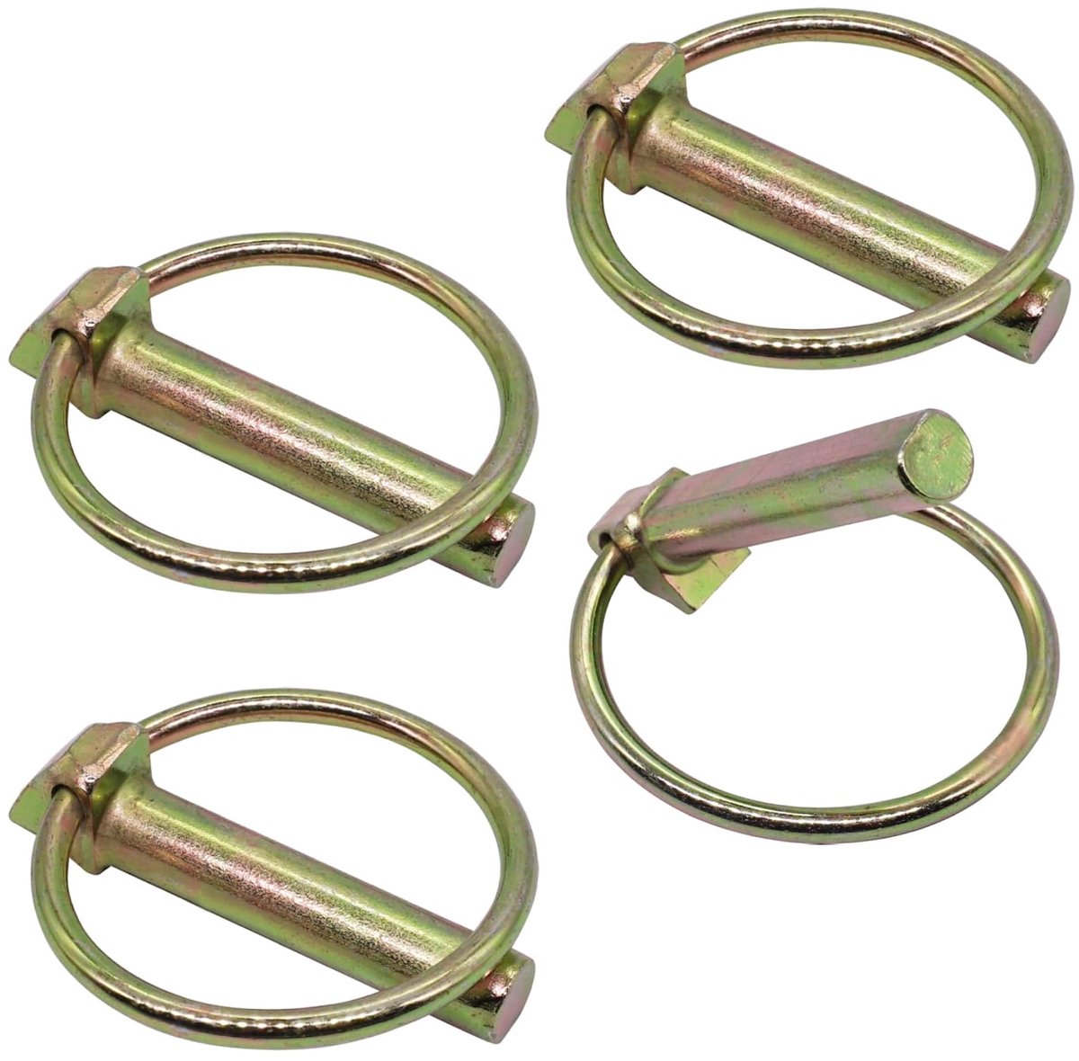 (4 stuks) Verzinkt stalen lunspennen 8 mm, borgpennen, DIN 11023, metalen pen met ring