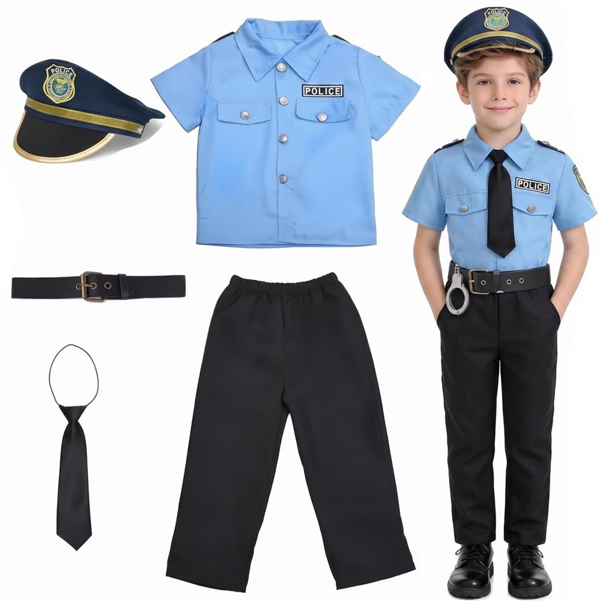 5-delig politiekostuum voor kinderen - maat 128 - met accessoires - perfect voor verkleedfeestjes - ShopVlot
